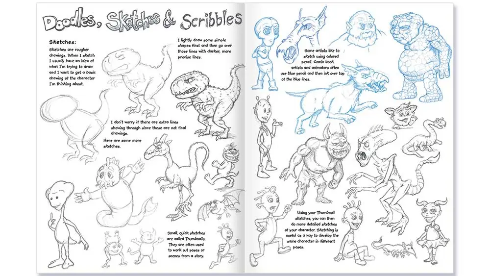 Creatures and Characters book spread 1