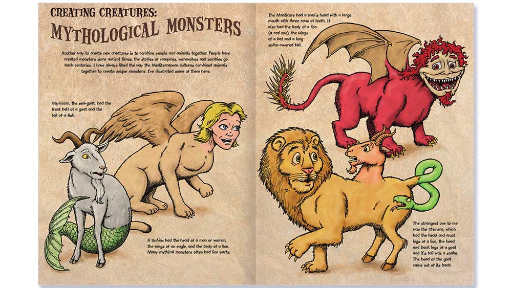 Creatures and Characters book spread 4