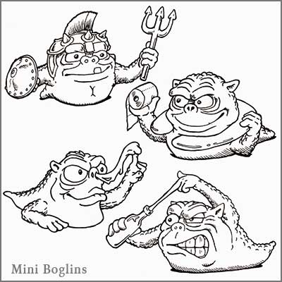 UK toy line Mini Boglins - designs by Timothy Young