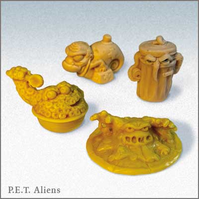 UK toy line P.E.T. Aliens - sculpted by Timothy Young